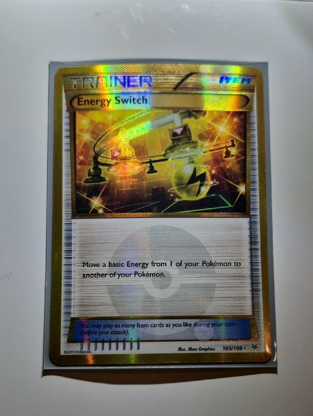 Pokemon Gold Holo Energy Switch Trainer Card